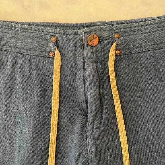 GX Know Who You Are Linen Cotton Navy Drawstring Skirt - Picture 3 of 6